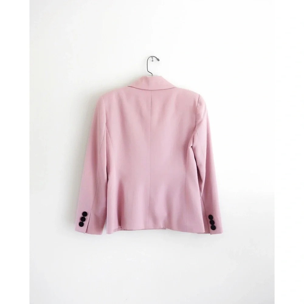 Vintage 80s 90s Christian Dior Pale Pink Wool Blazer sz 4